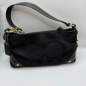 Coach Vintage Y2K Mini Carly Shoulder Bag D0794-10730 Black Signature Jacquard